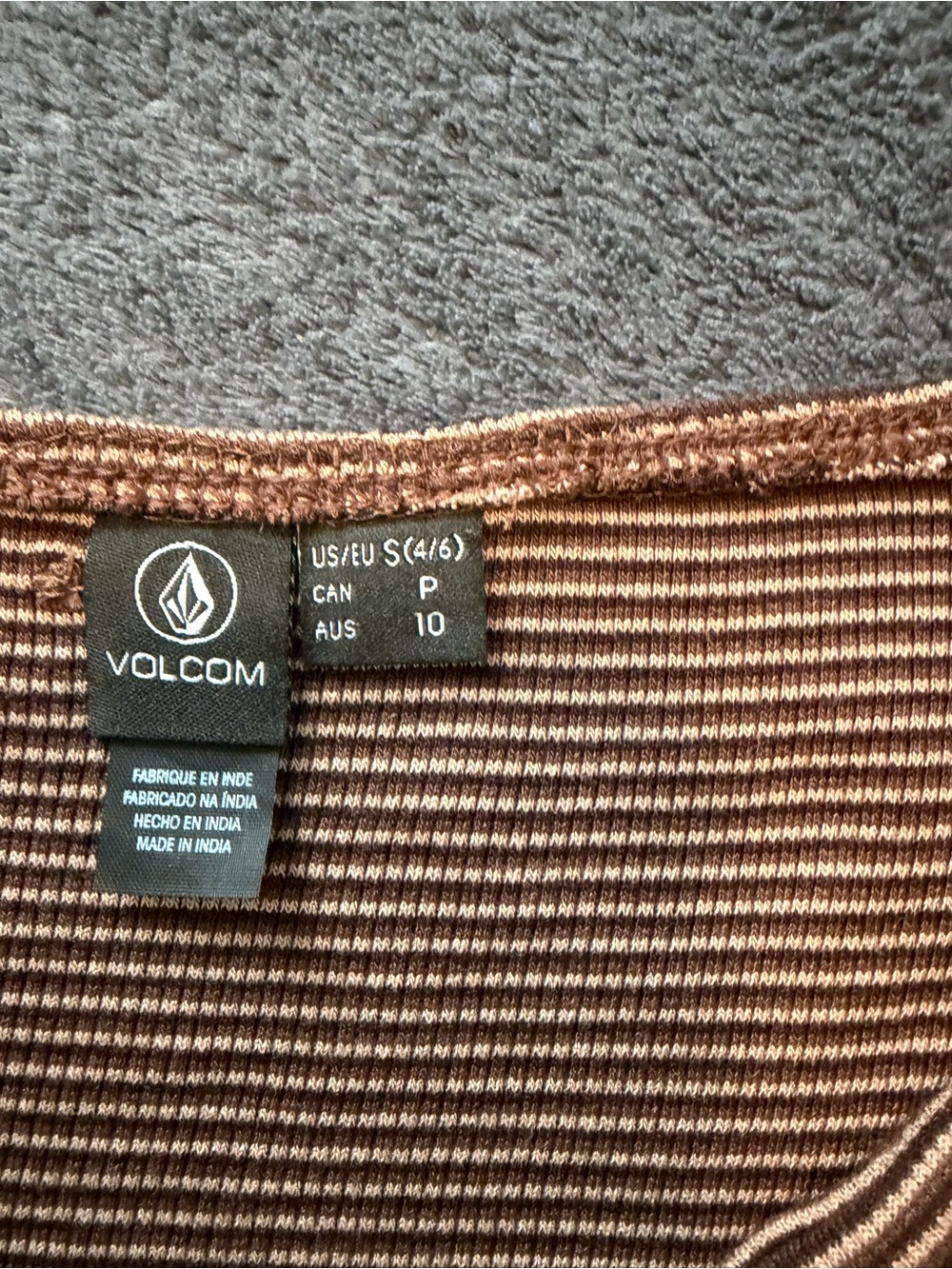 Volcom Brown Striped Off Shoulder Camisole - Picture 4 of 6